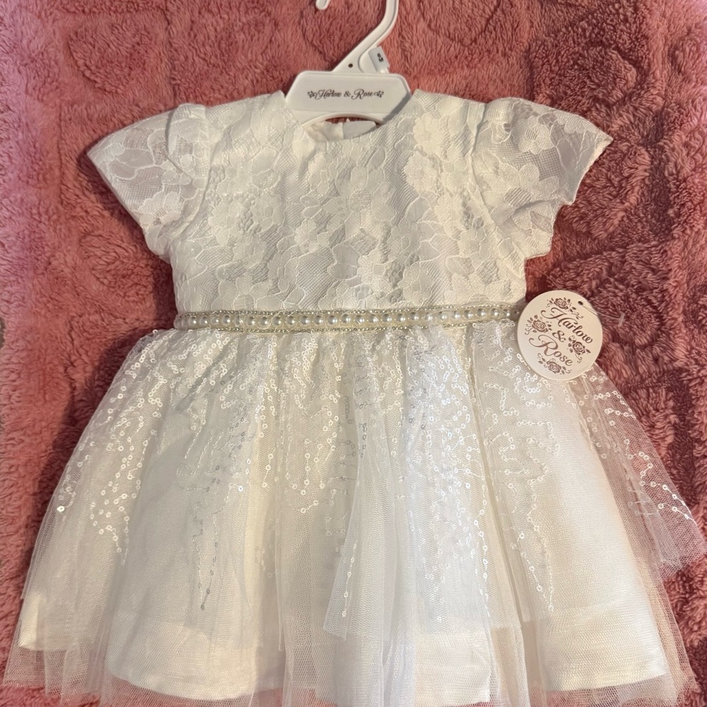 White Lace Kids Formal Dress 3-6